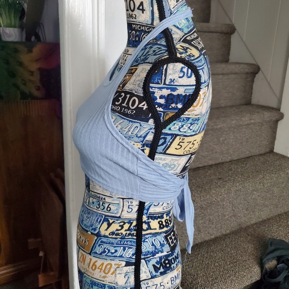 BABY BLUE RIBBED CROPPED HALTER TOP! - Picture 5 of 11